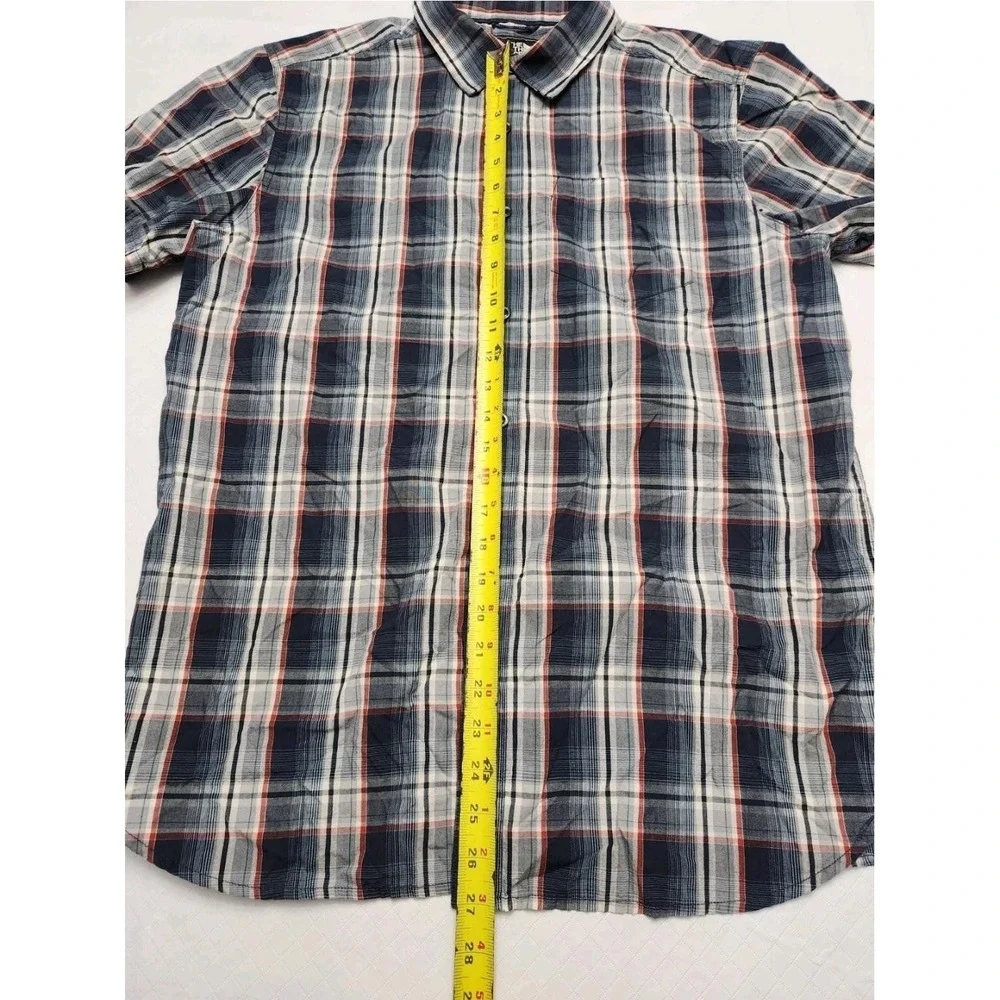 North Face Shirt Mens Large Blue‎ Red Plaid Short Sleeve Button Up Outdoor